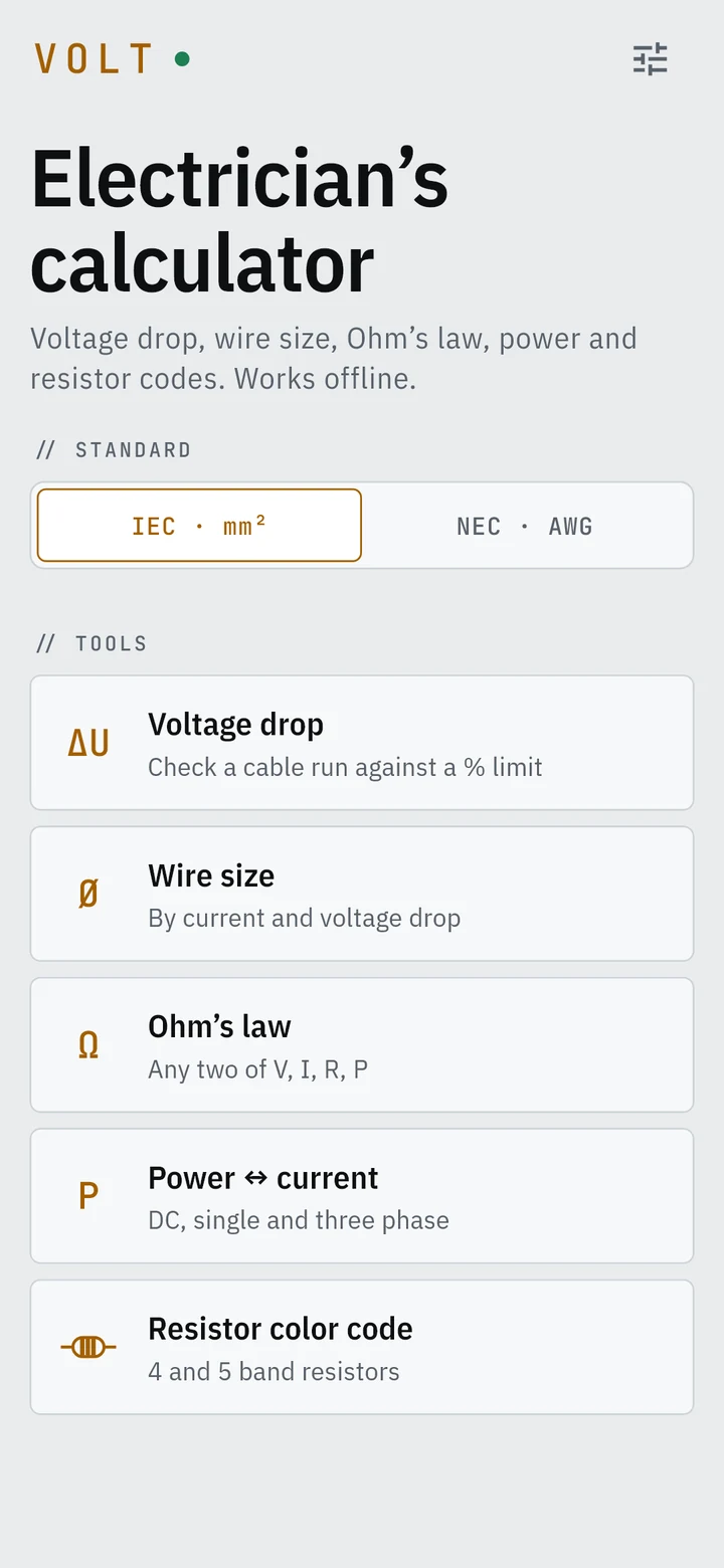 Volt in light theme